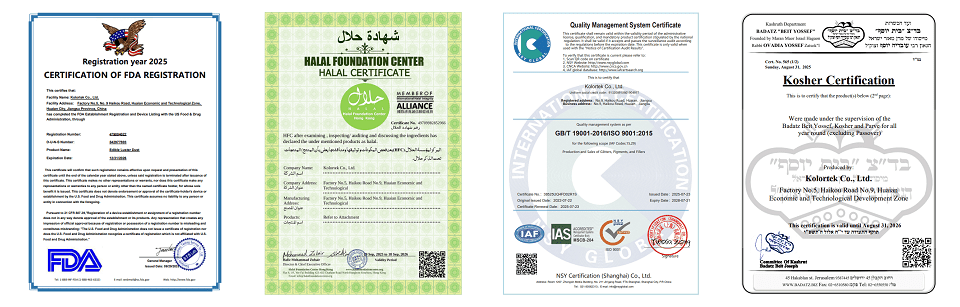 Food-grade edible glitters certificate Food-grade edible glitters certificate