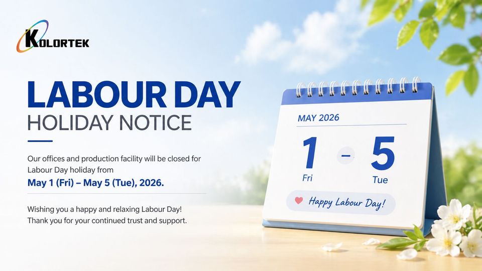 Avis de congé de la fête du Travail de Kolortek — Mai 2026