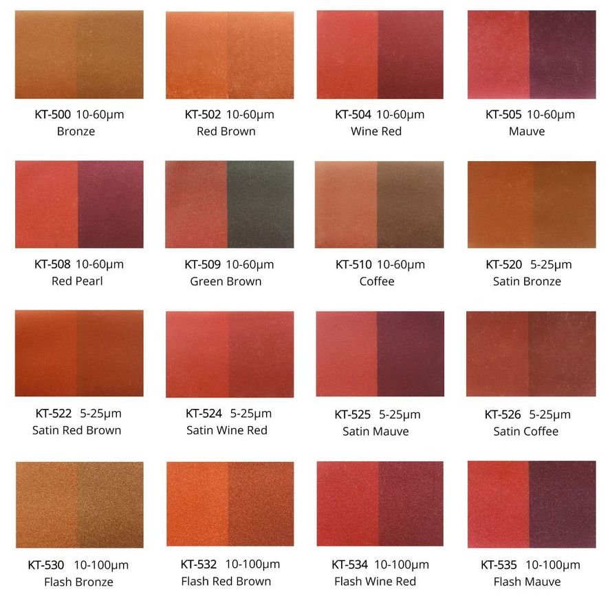 metallic mica powder color card