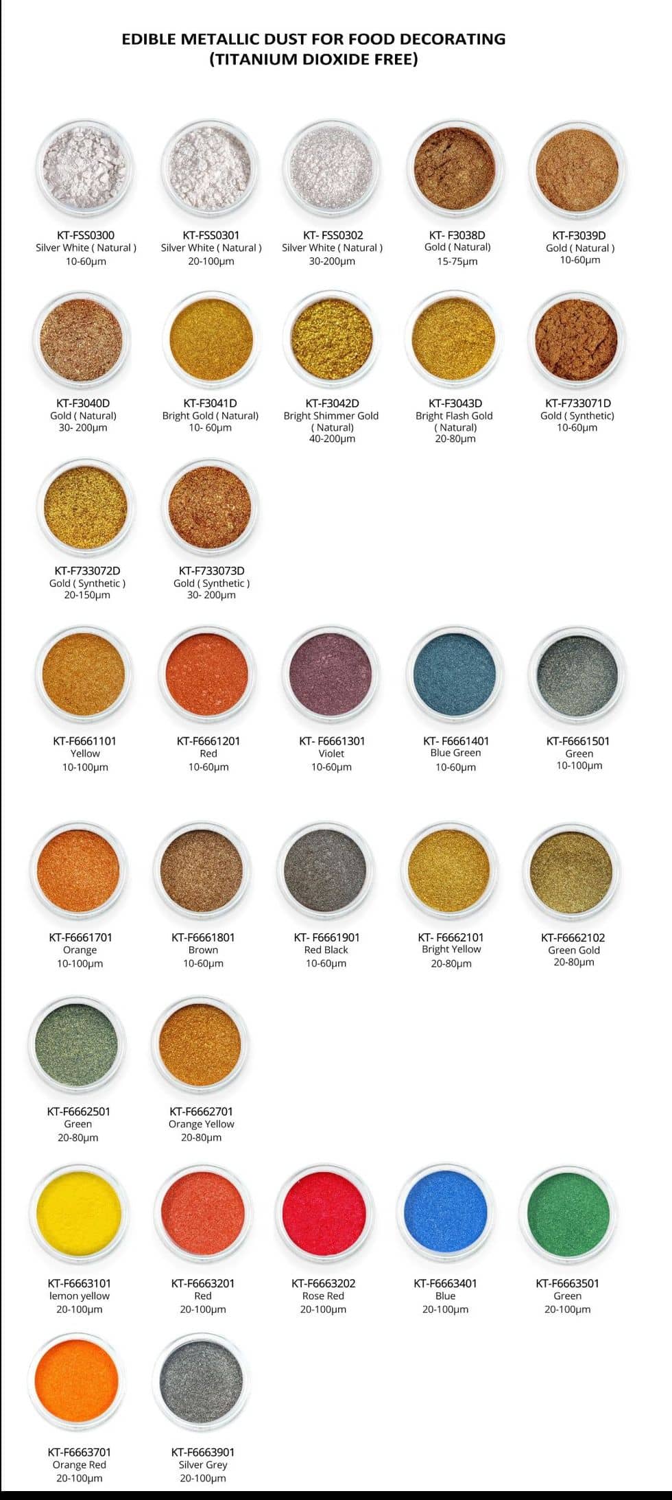 Edible Glitters-Titanium Dioxide Free