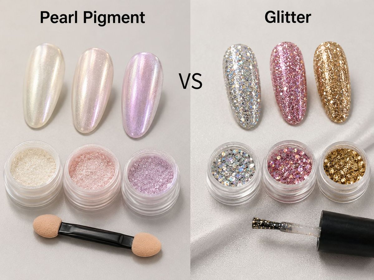 Comment choisir entre pigments nacrés et paillettes pour les ongles ?