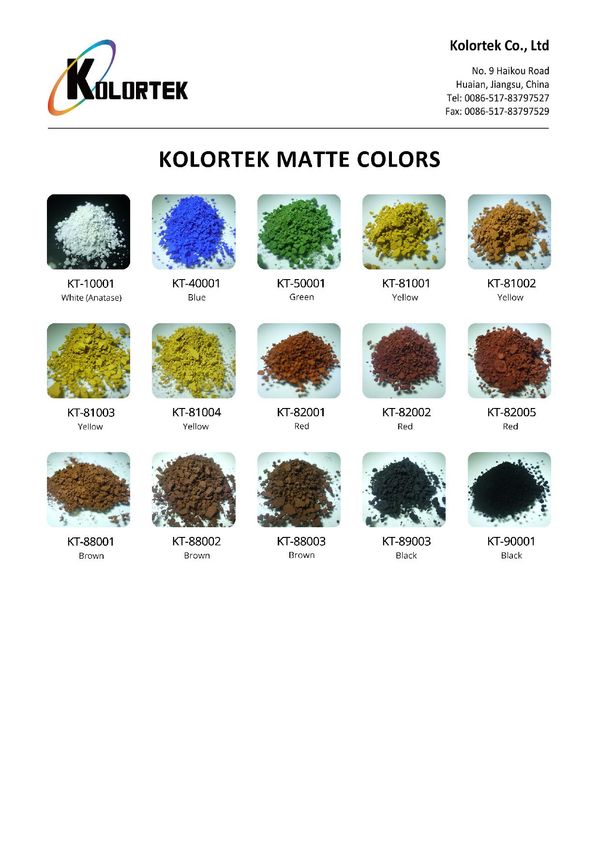 Couleurs mates