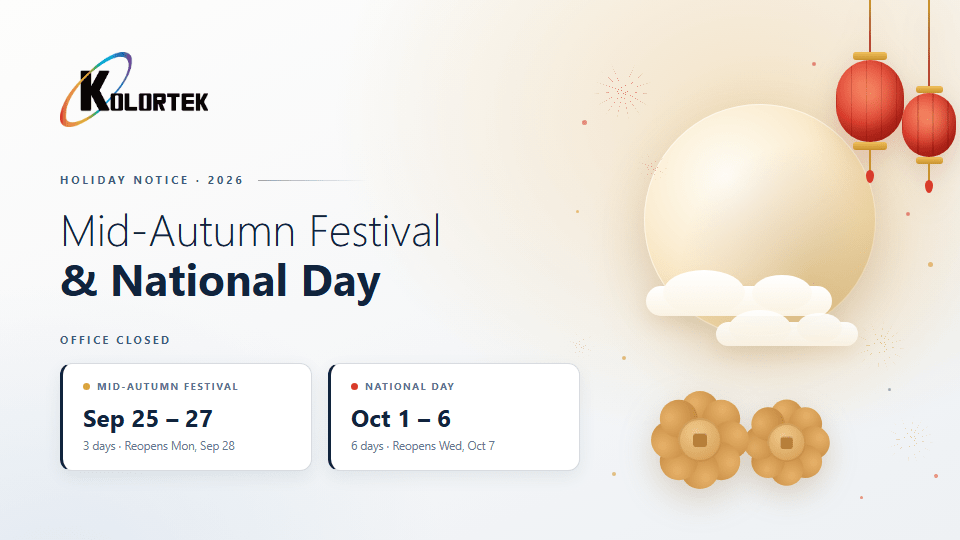 Avis de jour férié : Fête de la mi-automne et fête nationale 2026